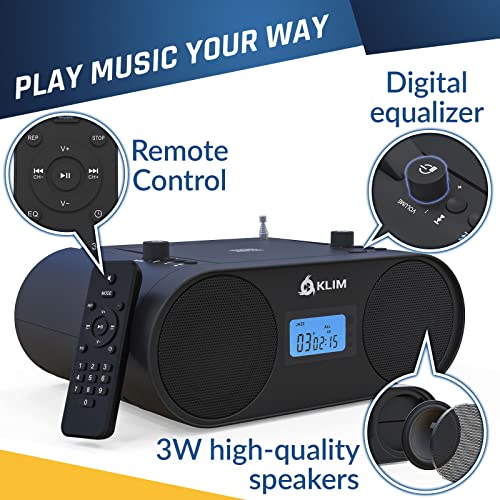 KLIM Speaker Portable CD Player with Speakers + Bluetooth – KLIM