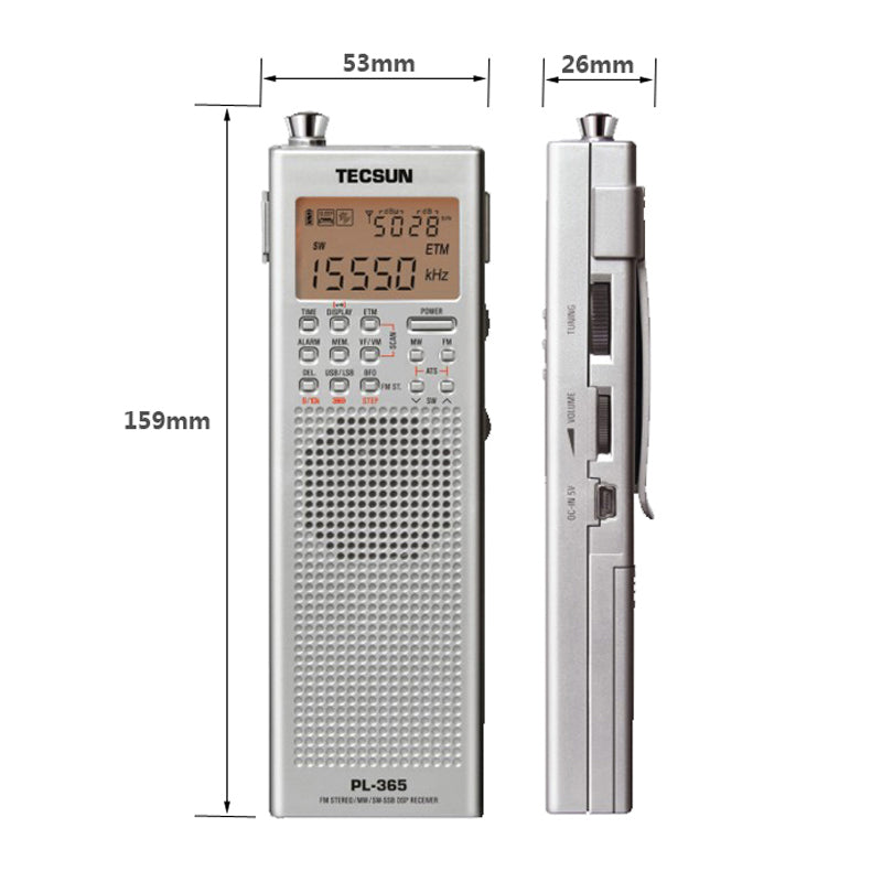 TECSUN PL-365 PLL DSP Multi Band Radio AM/FM MW LW SW