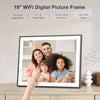 Large Digital Photo Frame 19-inch Photo Frame - Dual-WiFi Photo Frame Wall Mountable, Light Sensor, 64GB Full Function, Easy Setup to Share Photos or Videos Instantly via App, Best Gift for Parents