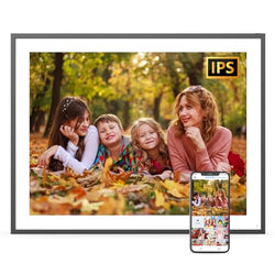 Large Digital Photo Frame 19-inch Photo Frame - Dual WiFi Picture Frame Wall Mountable, Light Sensor, 64GB Full Function, Easy Setup to Share Photos or Videos Instantly via App