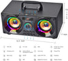 60W Home Party Outdoor Boombox with LED Colorful Lights, Subwoofer heavy Bass, FM Radio, Bluetooth & MP3 Player