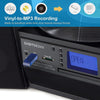 Multi-Player Stereo System with Turntable, CD, Cassette, USB/SD, BT, LP Vinyl to MP3 Converter, USB/SD Encoding